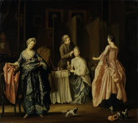 Die Morgentoilette, Boudoir-Szene